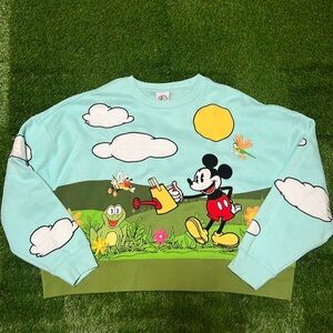 NWOT Disney Parks Mickey garden sweatshirt L